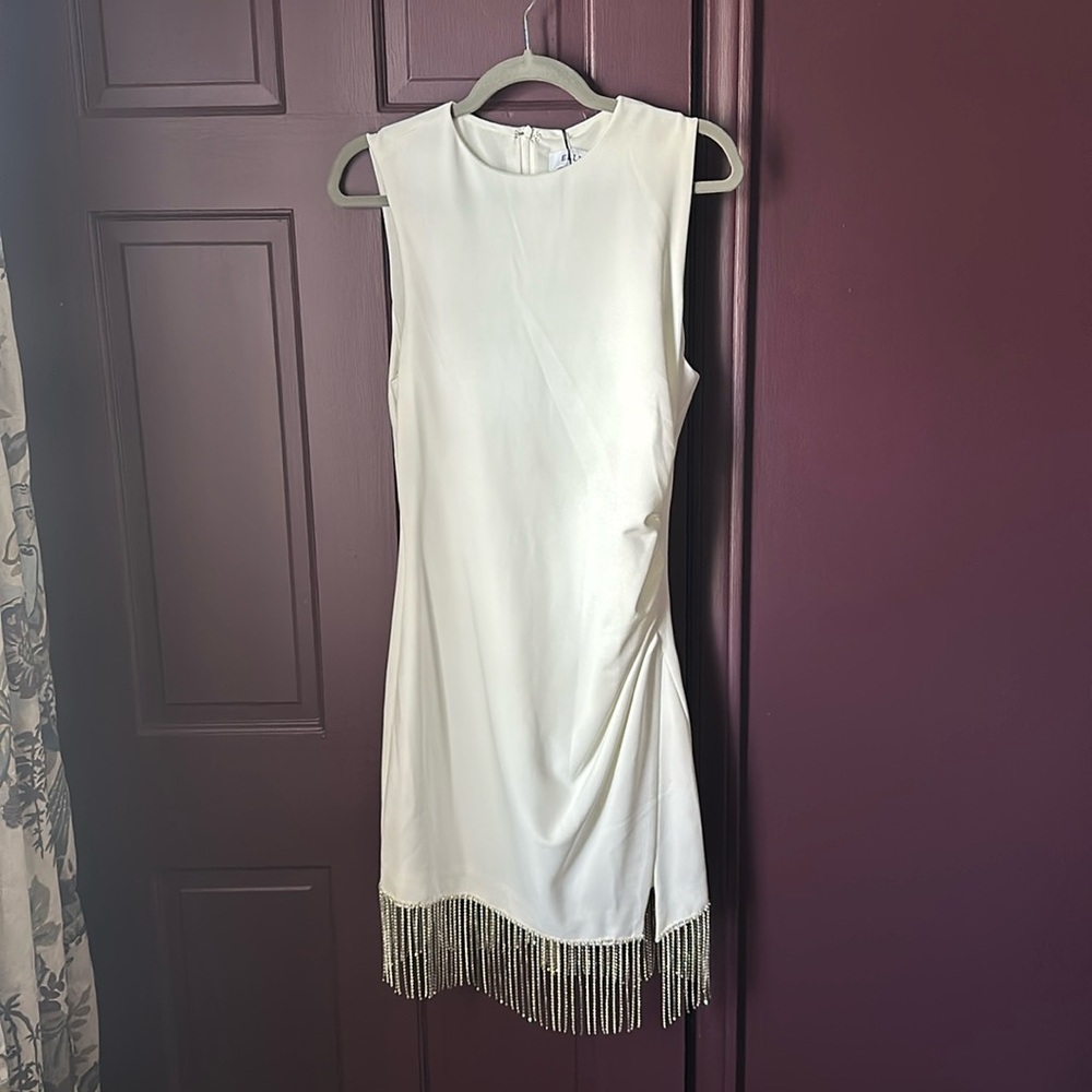 BHLDN DIAMANTE FRINGE MINI DRESS